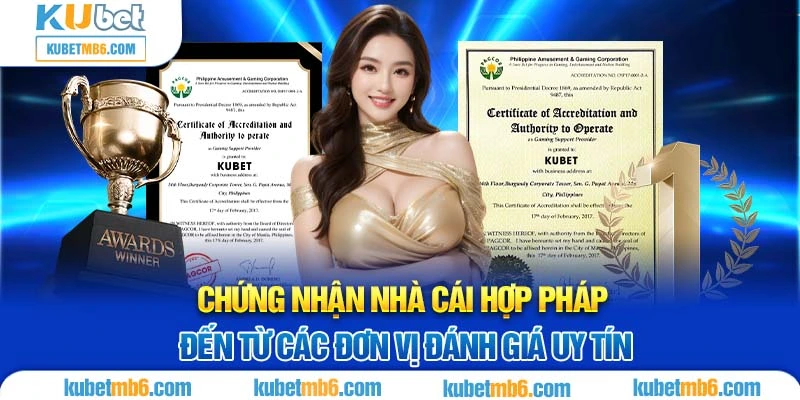 Chứng nhận nhà cái hợp pháp đến từ các đơn vị đánh giá uy tín